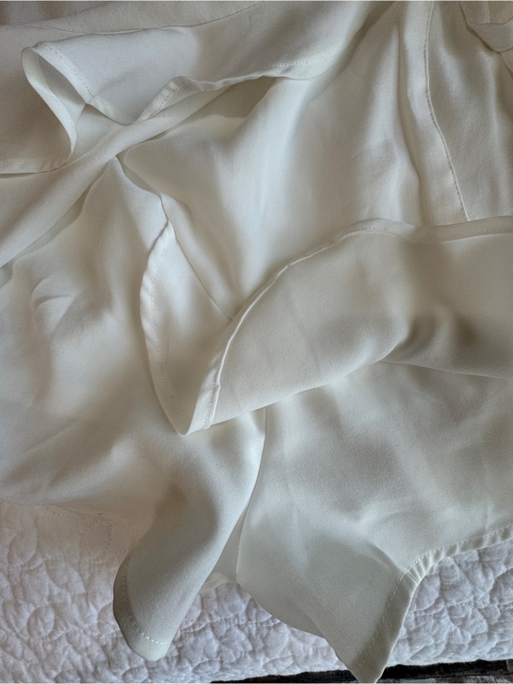 White Spaghetti Strap Ruffle Romper by She and Sky, large feminine romantic - Picture 6 of 12